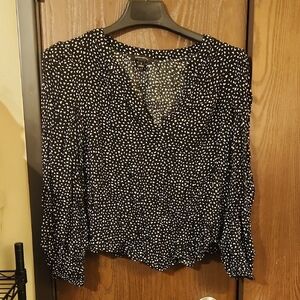 Banana Republic Black and White Patterned Blouse